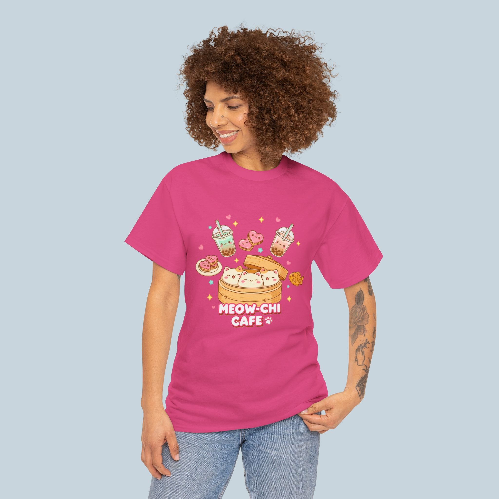 Meow-Chi Café Cat Mochi Dessert T-Shirt