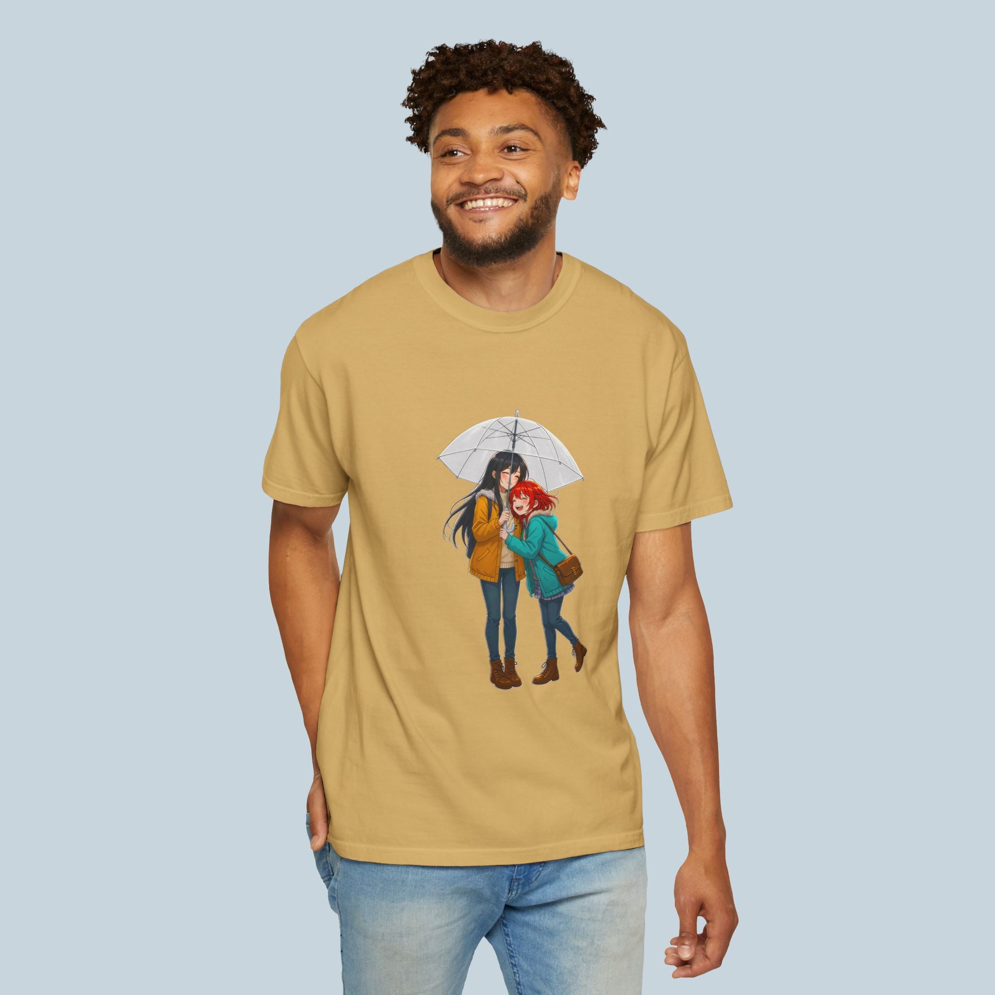 Anime Rainy Day T-Shirt Comfort Colors Soft Tee Cute Couple Gift for Anime Fans
