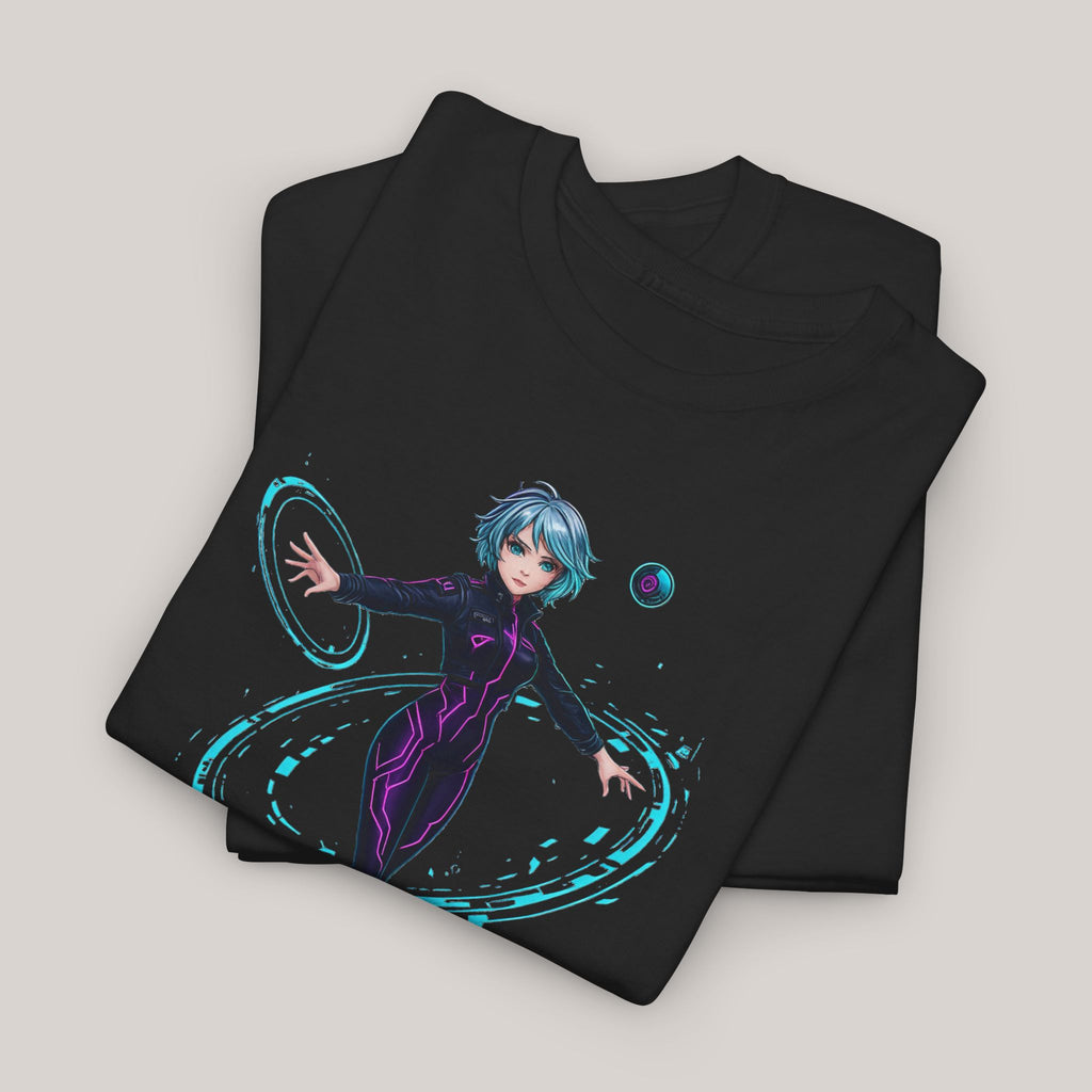 Astra Pulse T-Shirt Anime Sci-Fi Girl Space Warrior Tee Futuristic Cyber Hero Gift for Anime Fans