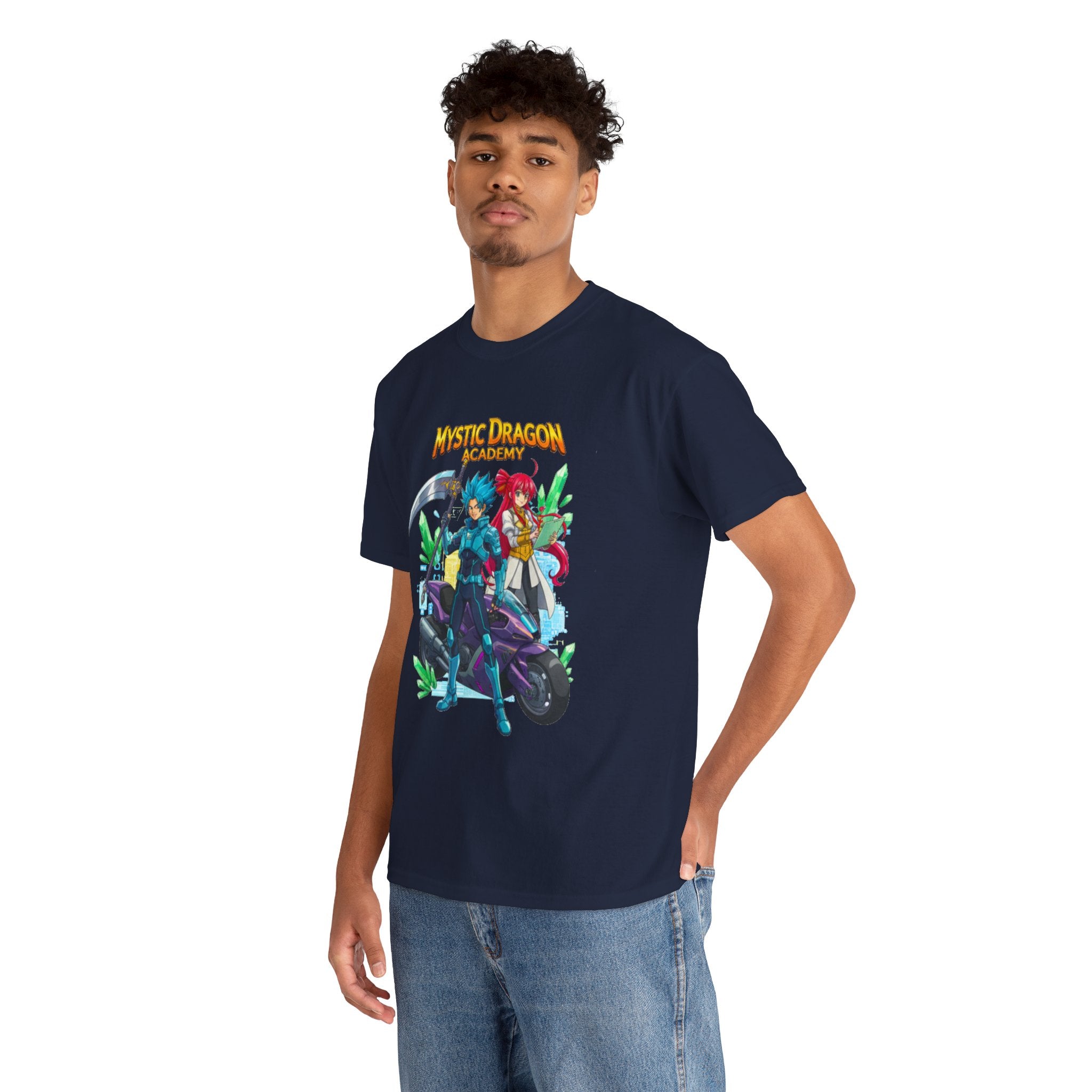 Mystic Dragon Academy Anime T Shirt Fantasy Hero Streetwear Graphic Tee Gamer Anime Shirt Unisex