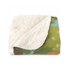 Anime Sherpa Blanket Cozy Friends on Campus Soft Japanese Throw for Anime Lovers and Dorm Rooms