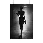 Dark Rose Poster – Noir Anime Wall Art, The Lore Paradox Character, Shadow Silhouette Artwork, Mystery Anime Aesthetic, 24x36 Print