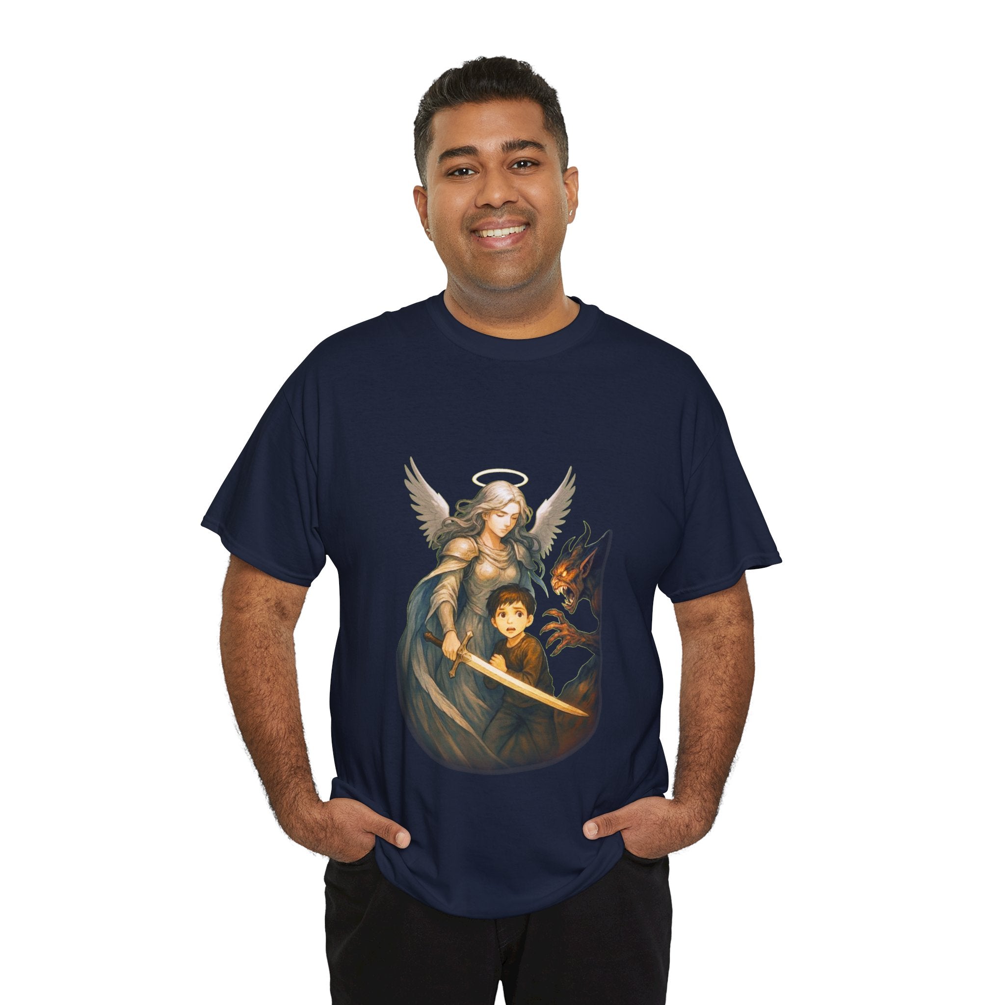Guardian Angel Tee — Protective Angel Watching Over Child Graphic T-Shirt