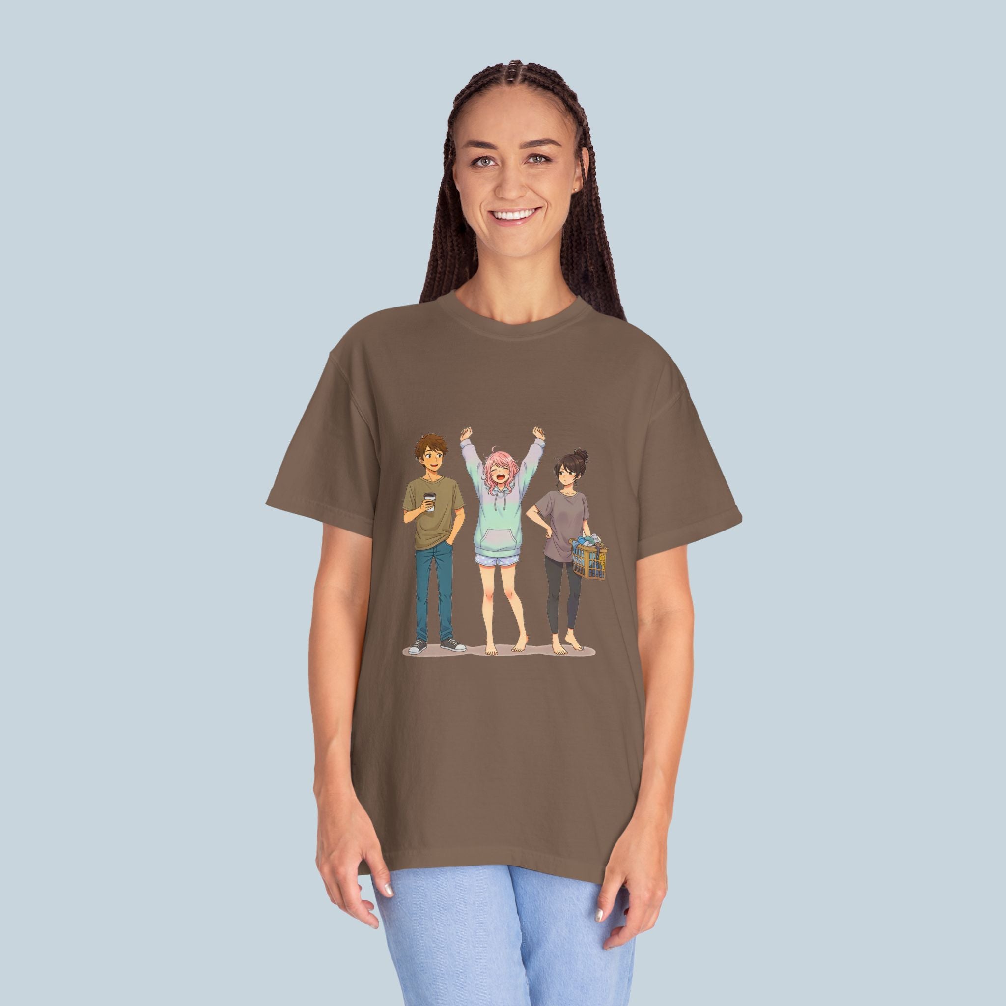 Anime Friends T-Shirt Cozy Slice of Life Comfort Colors Tee Gift for Anime Fans and Girls