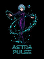 Astra Pulse T-Shirt Anime Sci-Fi Girl Space Warrior Tee Futuristic Cyber Hero Gift for Anime Fans