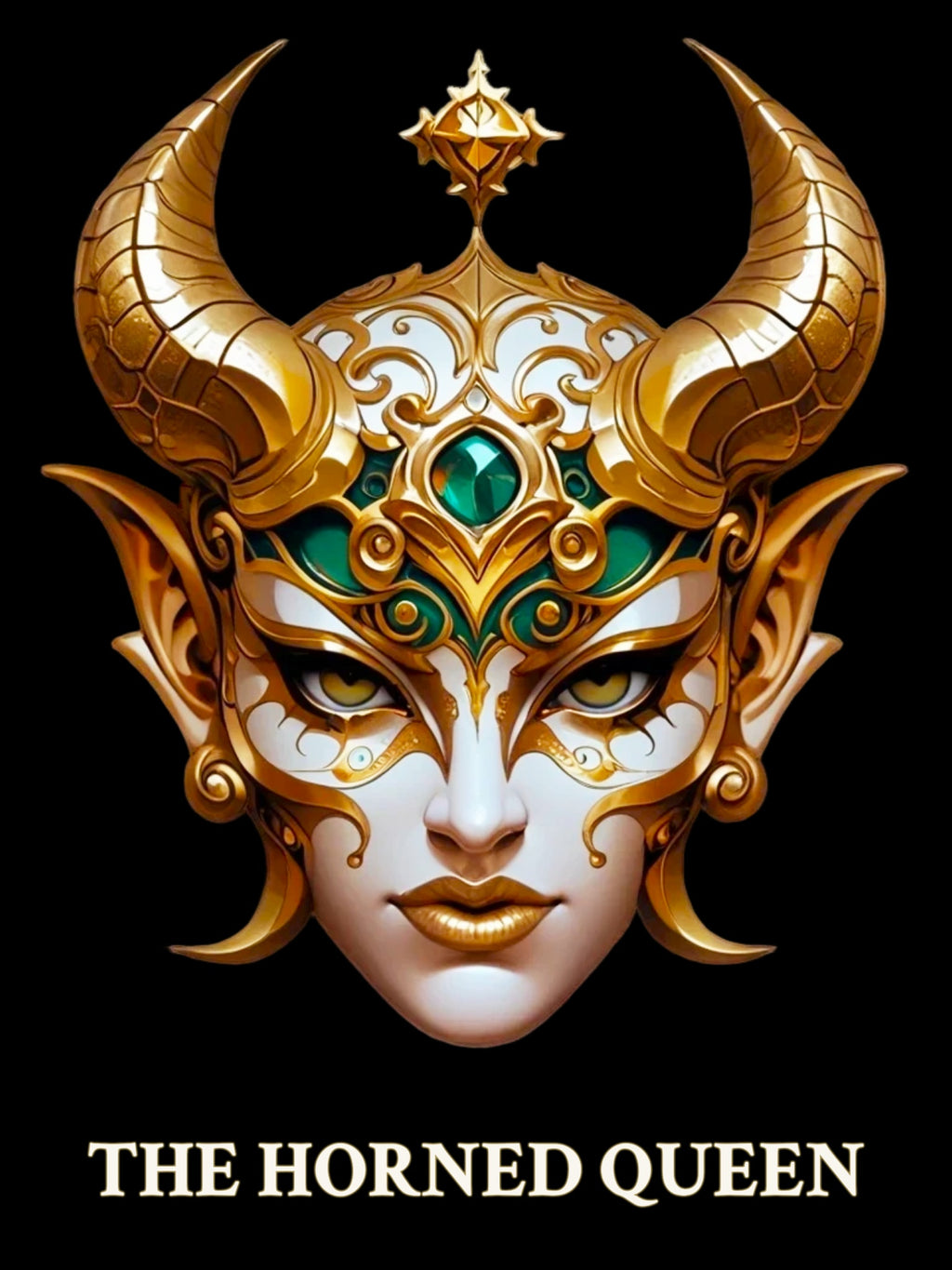 The Horned Queen Anime Tote Bag – Gothic Fantasy Mask Design – Collector’s Edition Tote for Cosplay, Fans & Artists