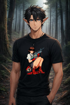 Anime Pin up Girl Rifle Graphic T-Shirt Comfort Colors 1717 Soft Streetwear Tee for Otaku and Gamers