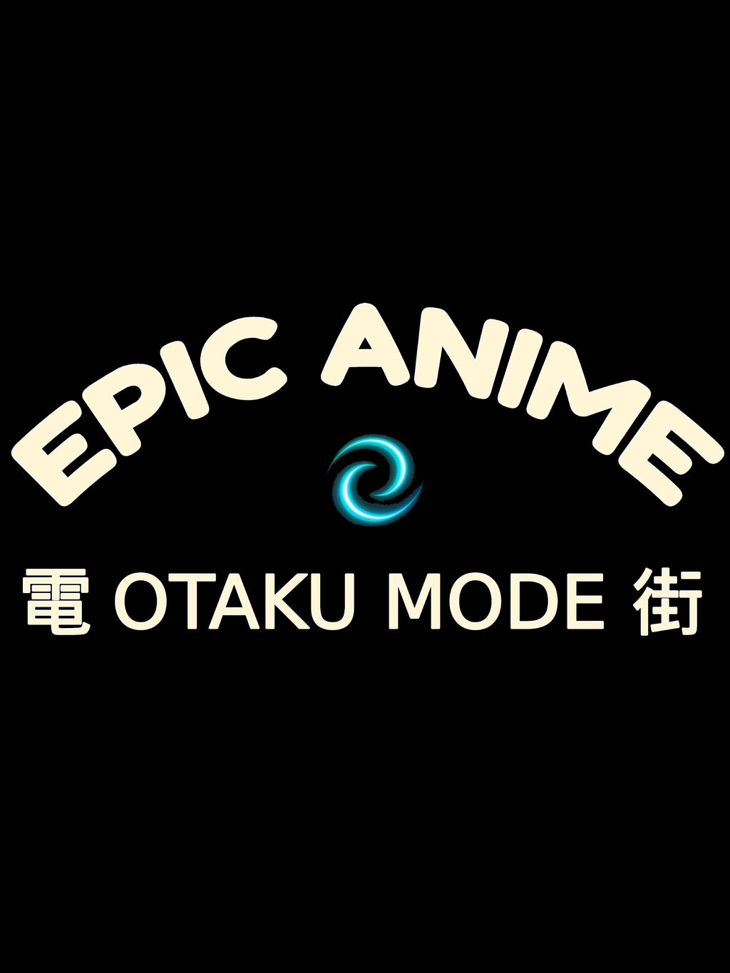 Epic Anime Otaku Mode T-Shirt Japanese Streetwear Cream Print on Black Tee