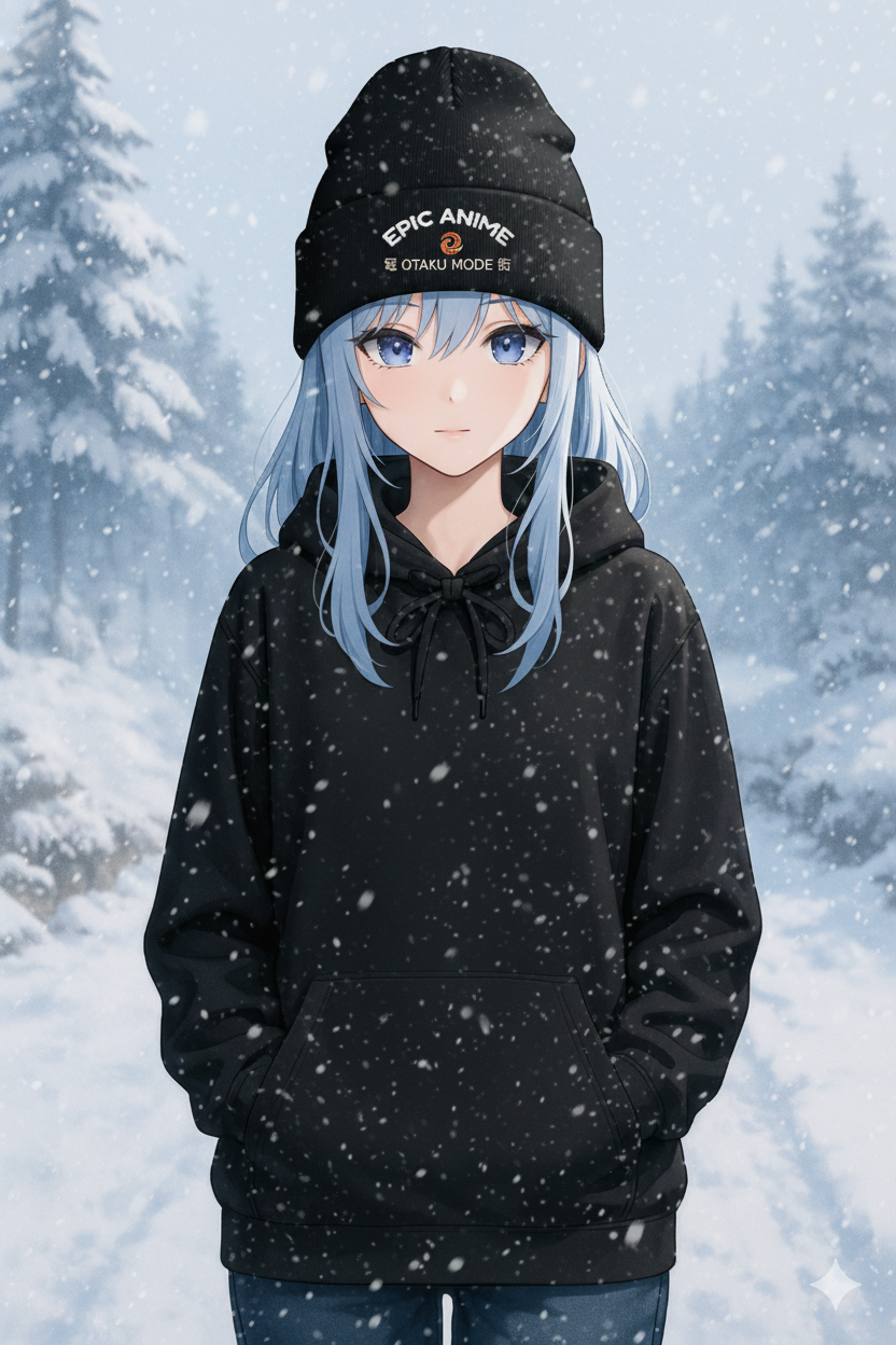 Epic Anime Embroidered Cuffed Beanie — Otaku Mode Knit Hat