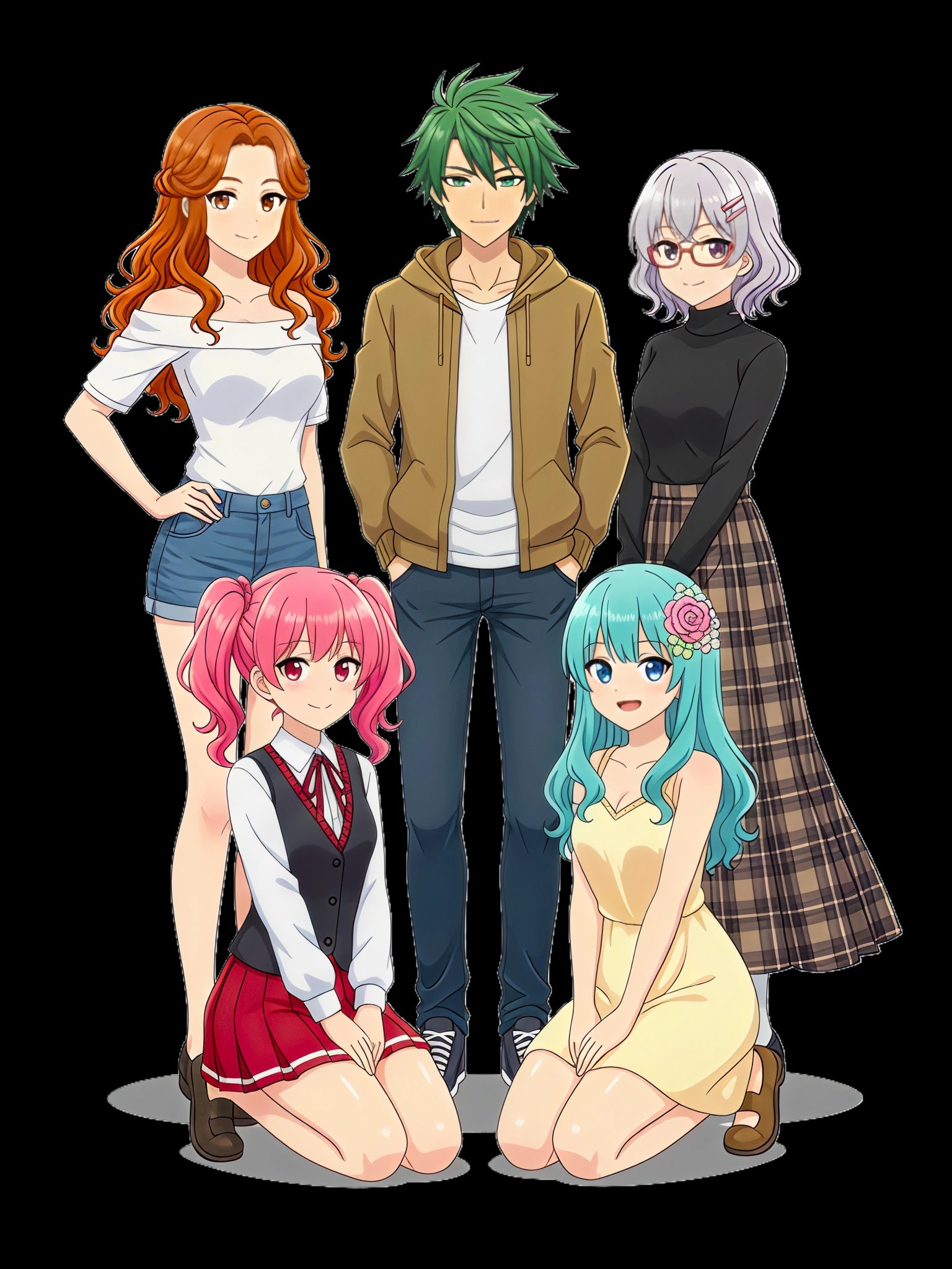 Anime Girl Group Tote Bag – Otaku Merch for Fans & Collectors