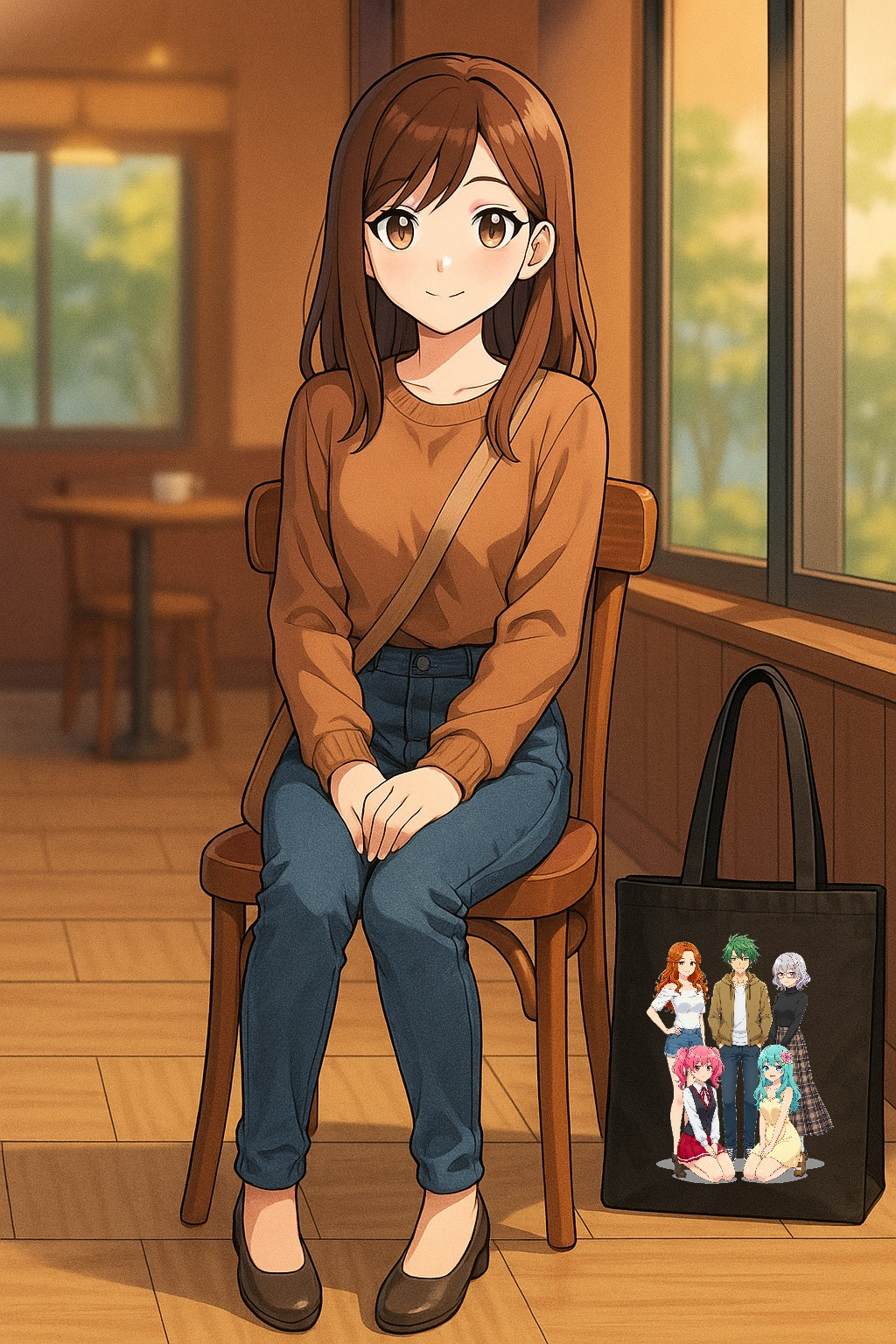 Anime Girl Group Tote Bag – Otaku Merch for Fans & Collectors