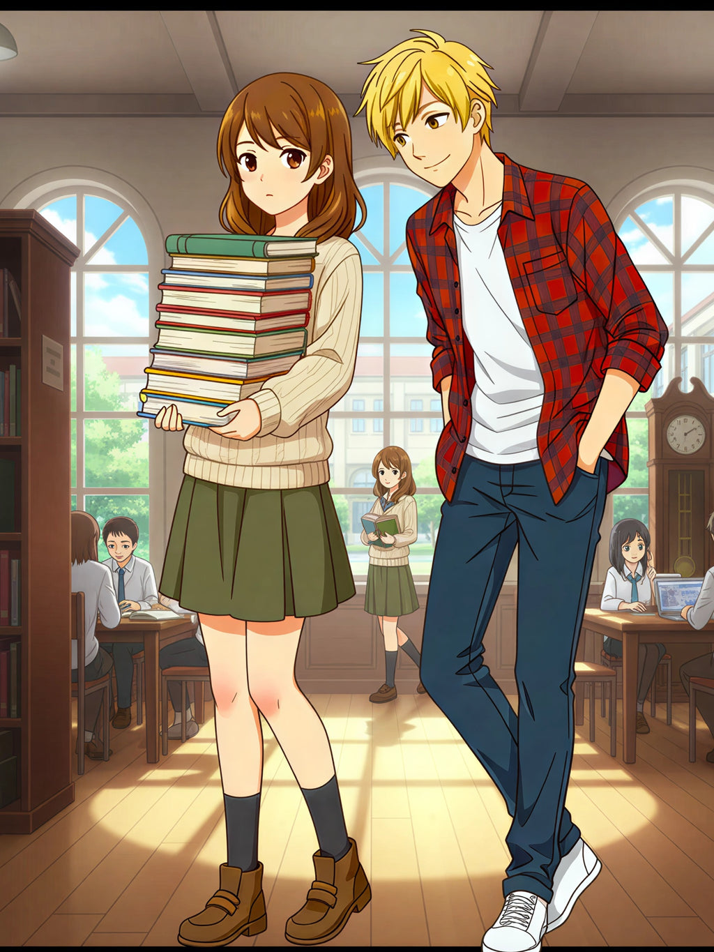 Anime Sherpa Fleece Blanket – Cozy Otaku Couple Scene, Soft Warm Throw for Anime Lovers