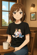 Anime Couple Eating Ramen T-Shirt — Cute Kawaii Date Night Tee