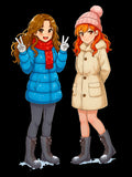 Winter Besties Anime Tote Bag