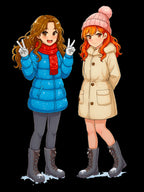 Anime Winter Girls Tote Bag Cute Cold Weather Art Kawaii Cozy Fashion Gift for Anime Lovers