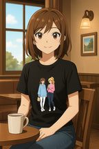 Anime Boba Girls Comfort Colors T-Shirt Cute Slice of Life Aesthetic Tee for Anime Fans and Cozy Vibes