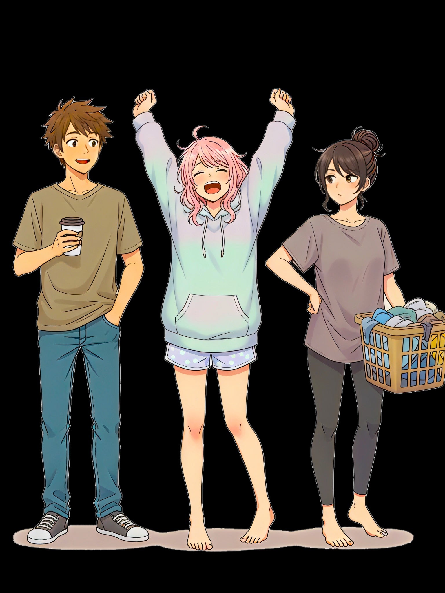 Anime Friends T-Shirt Cozy Slice of Life Comfort Colors Tee Gift for Anime Fans and Girls