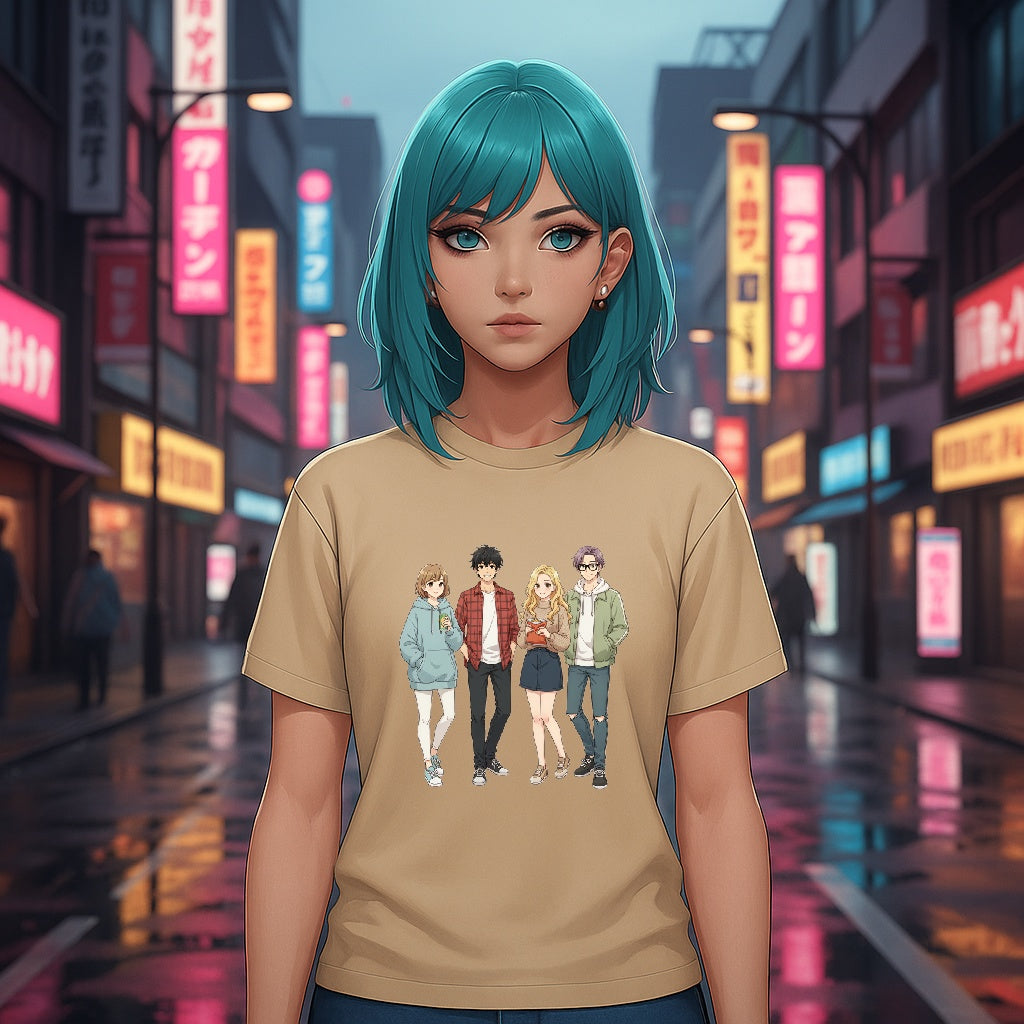 Slice of Life Anime T Shirt Comfort Colors Cute Friends Pastel Tee Cozy Japanese Streetwear Gift