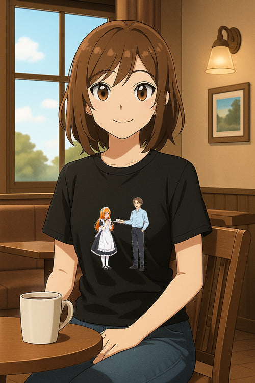 Anime Maid Café T-Shirt Comfort Colors 1717 Vintage Waitress Design Japanese Server Cute Otaku Streetwear