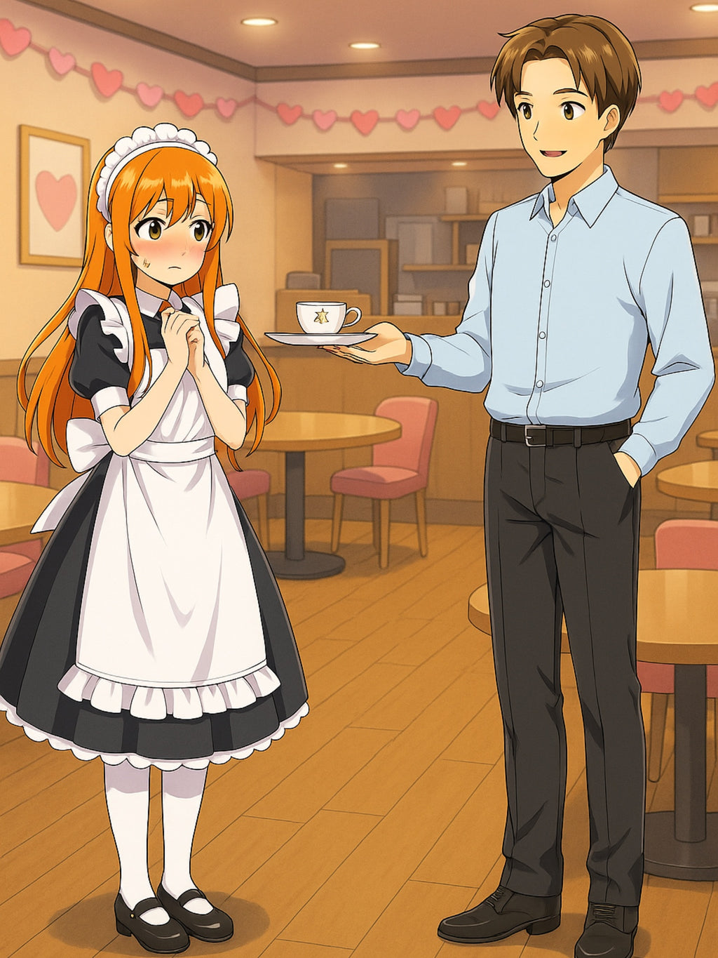 Cute Maid Café Anime Poster Wall Art for Otaku and Cosplay Fans