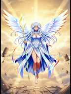 Celestial Angel Anime Poster Lyria Solara Poster Wall Art Vivid Light Fantasy Print for Anime Lovers and Collectors