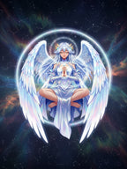 Lyria Solara Anime Poster Celestial Angel Wall Art Fantasy Goddess Print for Bedroom or Studio