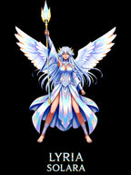 Lyria Solara Angel Anime T-Shirt Celestial Fantasy Art Tee for Anime Fans and Gamers