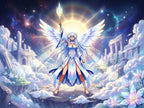 Lyria Solara Celestial Anime Wall Art Divine Fantasy Angel Goddess Room Decor Gift for Anime Fans