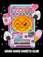 Kawaii Vending Machine Cotton Canvas Tote — "Waku Waku Sweets Club"