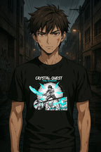 Crystal Quest Anime T Shirt Final Showdown Manga Style RPG Fantasy Graphic Tee