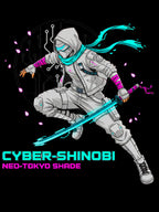 Cyber Shinobi Anime T Shirt Neo Tokyo Ninja Cyberpunk Graphic Tee
