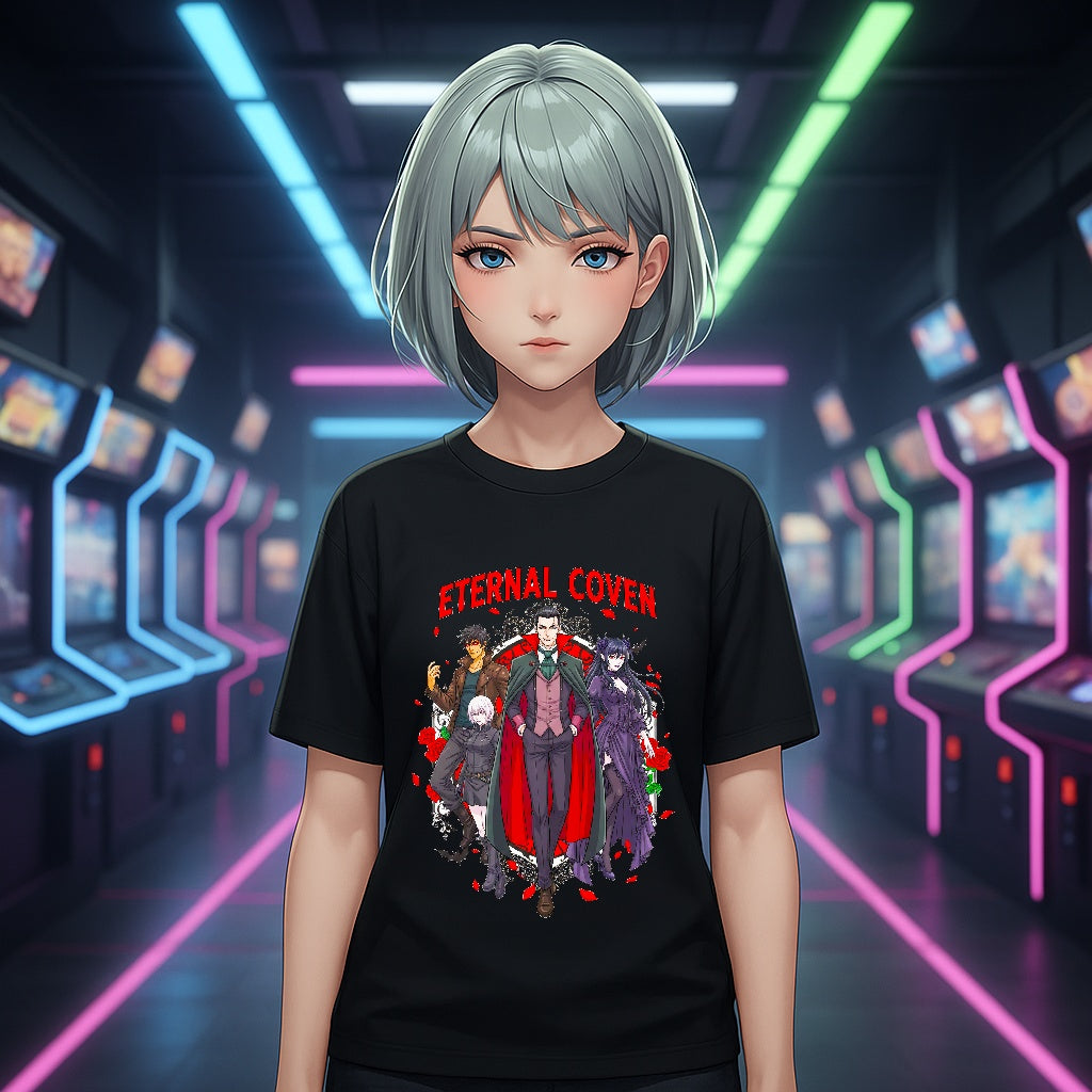Eternal Coven Anime T Shirt Gothic Vampire Coven Dark Fantasy Tee