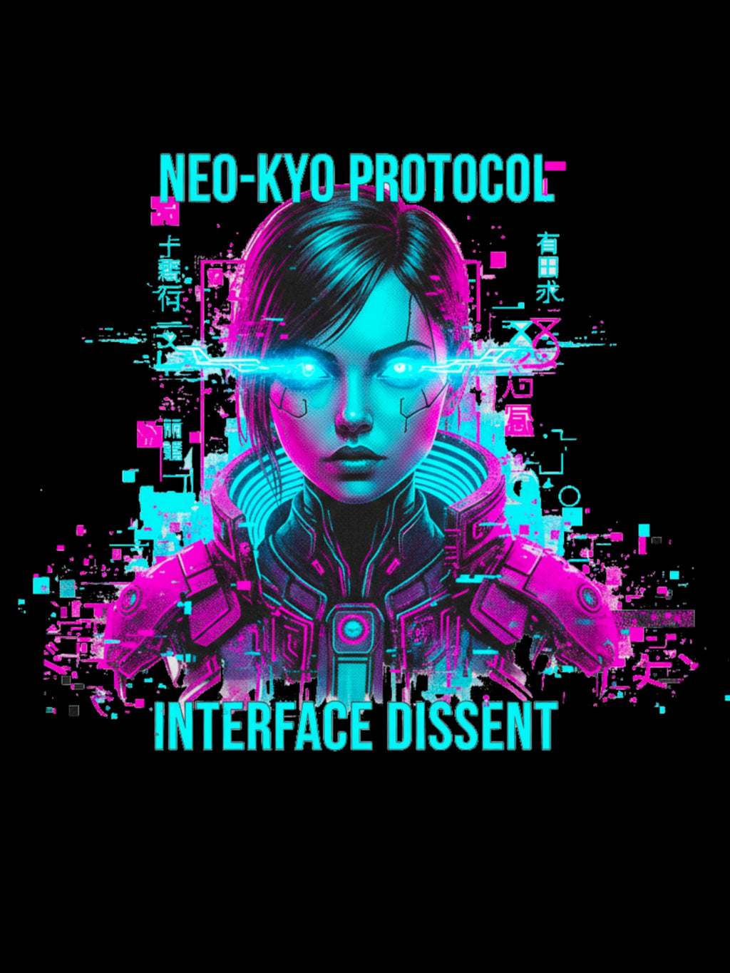 Neo Kyo Protocol Anime Cyberpunk Shirt Glitch Techwear Sci Fi Tee