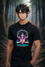 Cursed Sorcerer Anime T Shirt Shadow Mage Dark Fantasy Streetwear Neon Magic Shirt Gift for Anime Fans