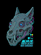 Cyberpunk Skull Anime T Shirt Neon Techwear Streetwear Futuristic Dark Sci Fi Shirt Gift for Anime Fans