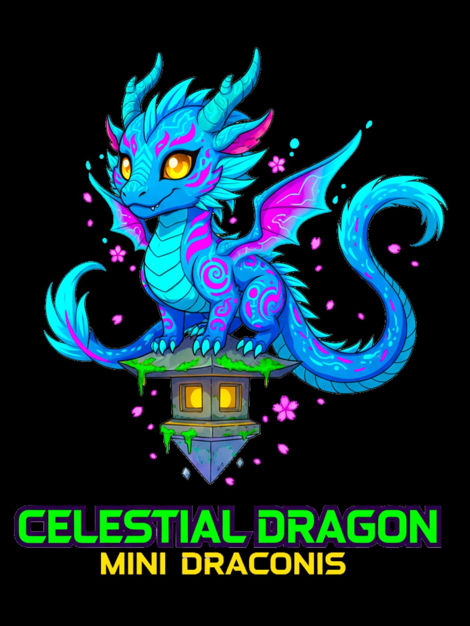 Celestial Dragon Tote Bag Cute Fantasy Dragon Anime Neon Glow Reusable Bag Magical Creature Gift