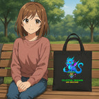Celestial Dragon Tote Bag Cute Fantasy Dragon Anime Neon Glow Reusable Bag Magical Creature Gift