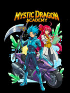 Mystic Dragon Academy Anime T Shirt Fantasy Hero Streetwear Graphic Tee Gamer Anime Shirt Unisex