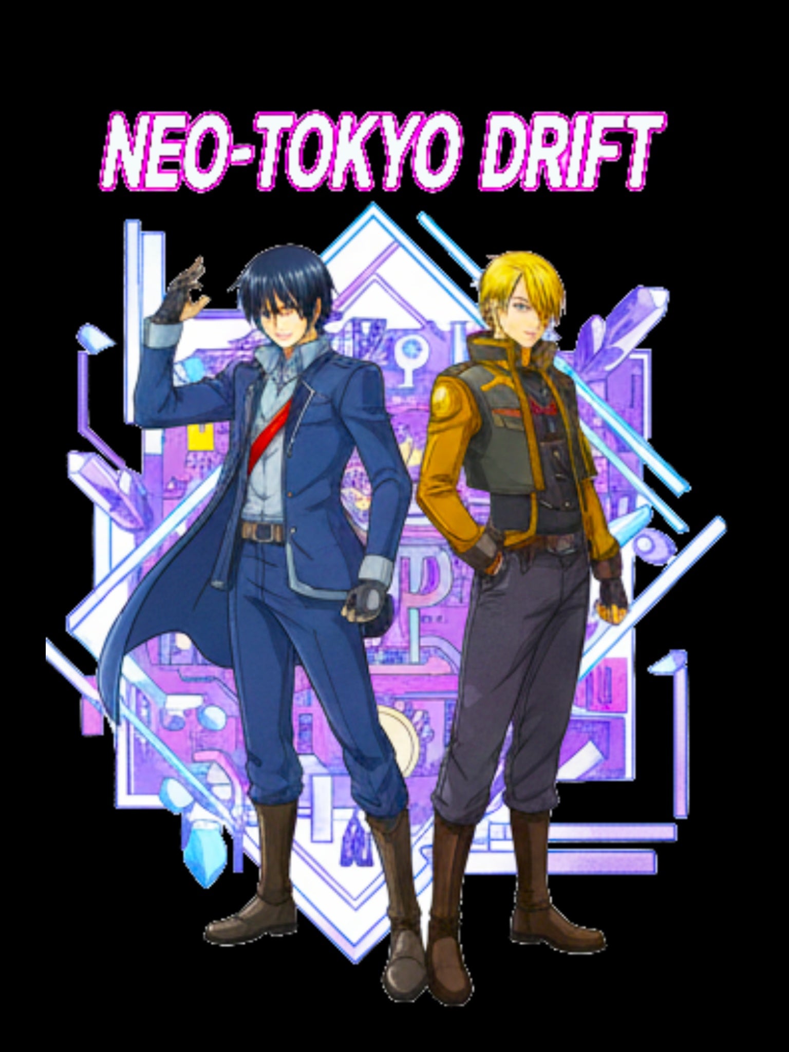 Neo Tokyo Drift Anime T Shirt Cyberpunk Streetwear Futuristic Anime Graphic Tee Gamer Shirt Unisex