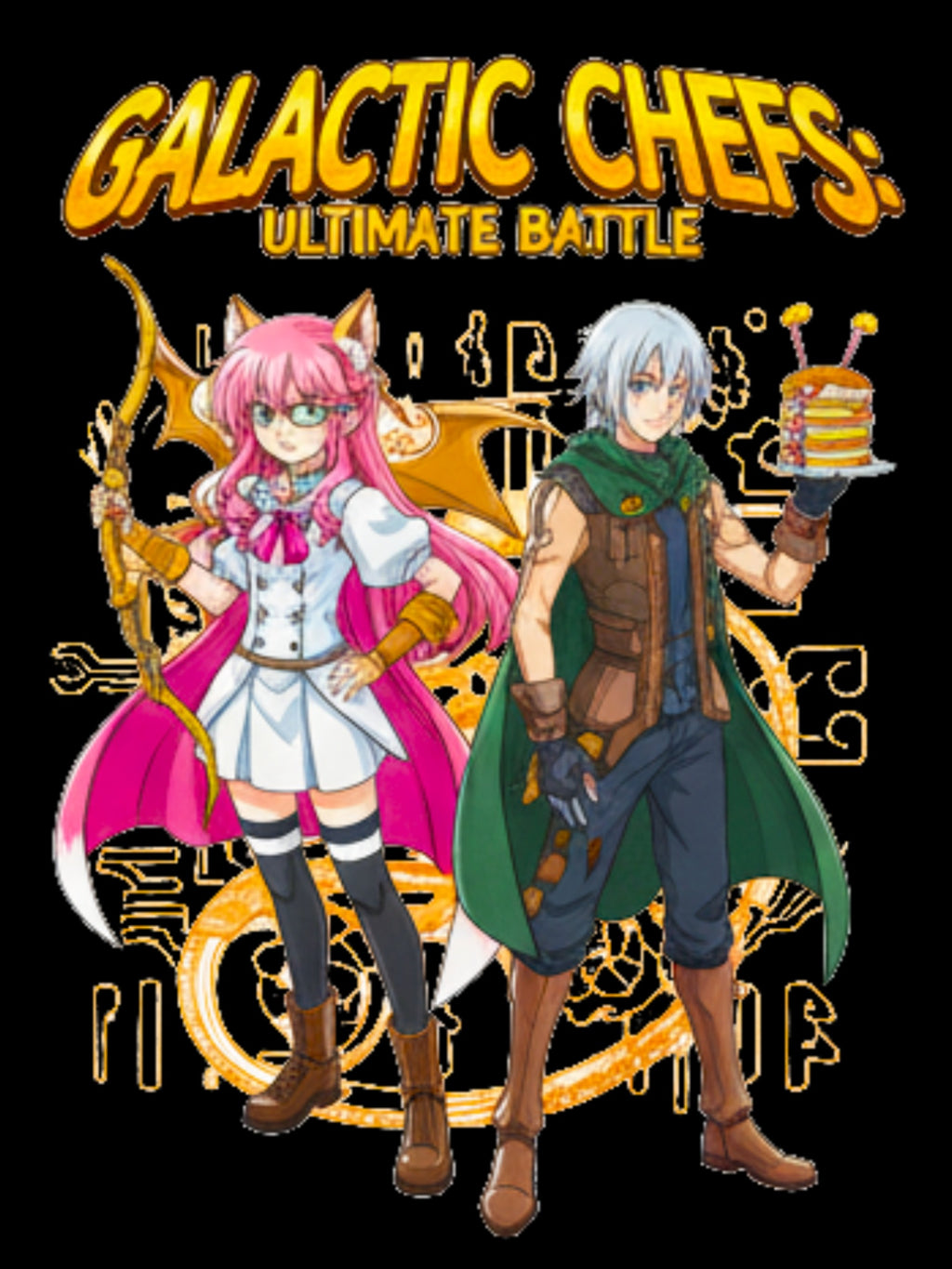 Galactic Chefs Anime T Shirt Funny Anime Food Battle Graphic Tee Sci Fi Anime Shirt Gamer Streetwear Unisex