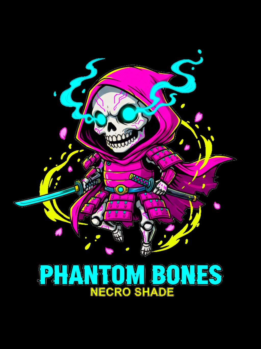 Phantom Bones Anime T Shirt Necromancer Skeleton Graphic Tee Dark Fantasy Anime Streetwear Gamer Shirt Unisex