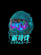 Cyberpunk Helmet Anime T Shirt Futuristic City Graphic Tee Neon Sci Fi Anime Streetwear Gamer Shirt Unisex