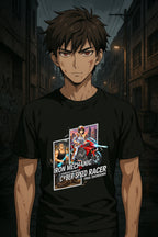 Cyber Speed Racer Anime T Shirt Iron Mechanic Motorcycle Showdown Graphic Tee Anime Streetwear Gamer Shirt Unisex
