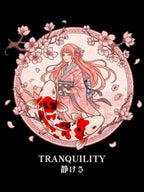 Tranquility Anime Girl T Shirt Sakura Koi Japanese Aesthetic Calm Anime Streetwear Tee