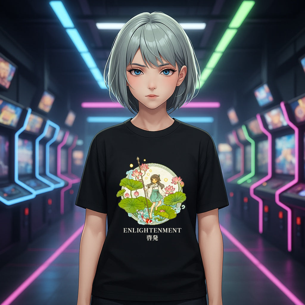 Enlightenment Anime T Shirt Lotus Nature Spiritual Anime Zen Japanese Aesthetic Graphic Tee