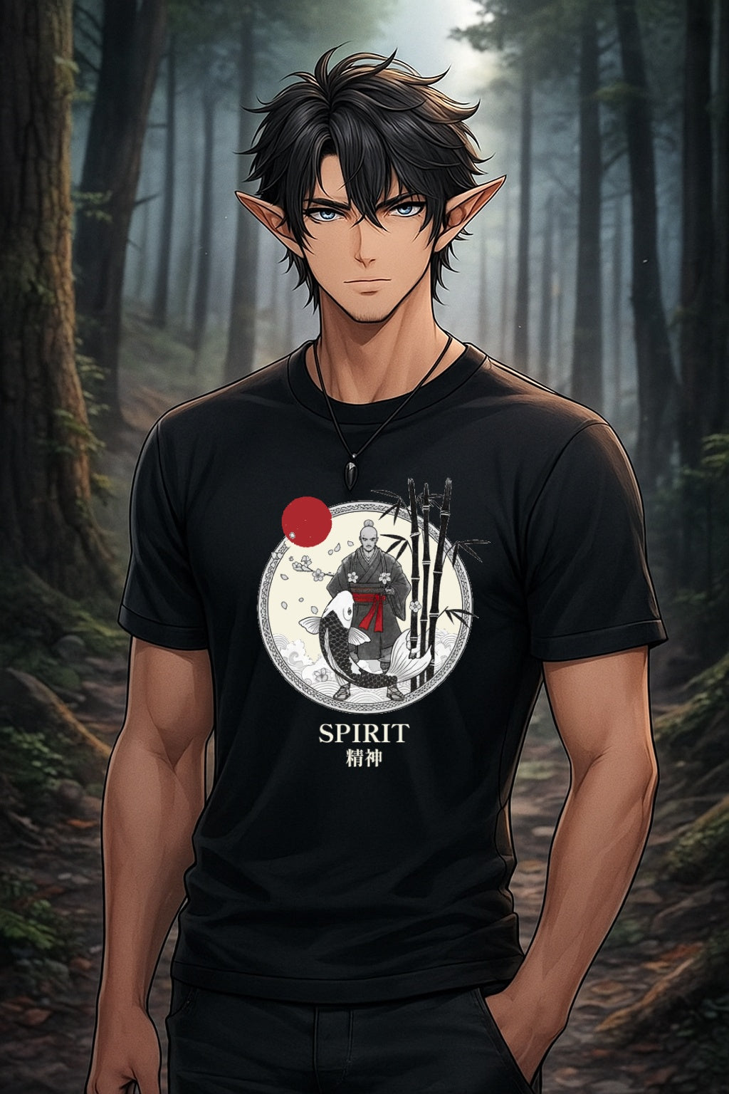 Spirit Anime T Shirt Japanese Zen Warrior Samurai Aesthetic Minimalist Anime Tee