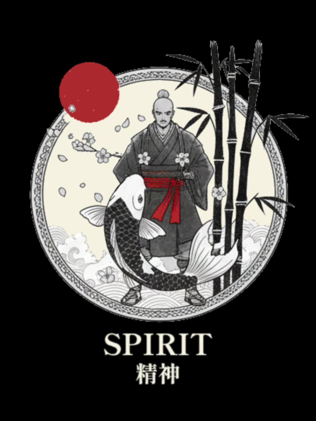 Spirit Anime Tote Bag Japanese Zen Warrior Samurai Minimalist Aesthetic Canvas Bag