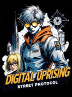 Digital Uprising Anime T Shirt Cyberpunk Streetwear Hacker Sci Fi Graphic Tee