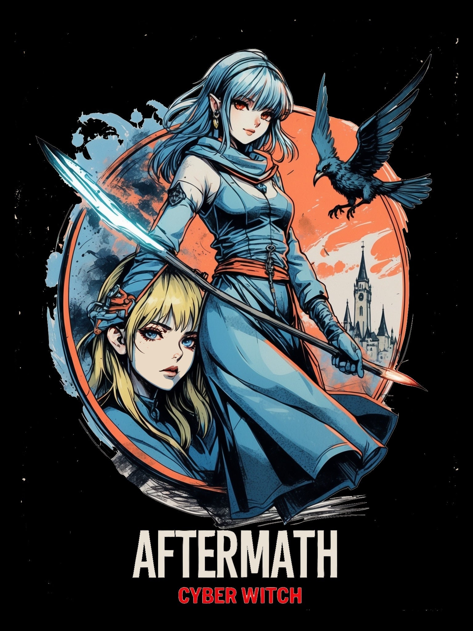 Aftermath Cyber Witch T Shirt Anime Fantasy Streetwear Dark Hero Graphic Tee