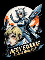 Neon Exodus Blade Runner Anime T Shirt Cyberpunk Sci Fi Streetwear Futuristic Anime Shirt Gamer Gift